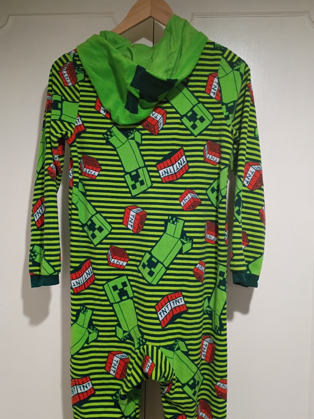 Minecraft OnePiece Pajama Creeper Hoodie Suit Boy/Girl Custome Size L 12-14 - Picture 5 of 5